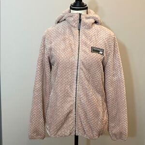 NEW BALANCE baby pink faux fur-look hoodie SIZE M never worn